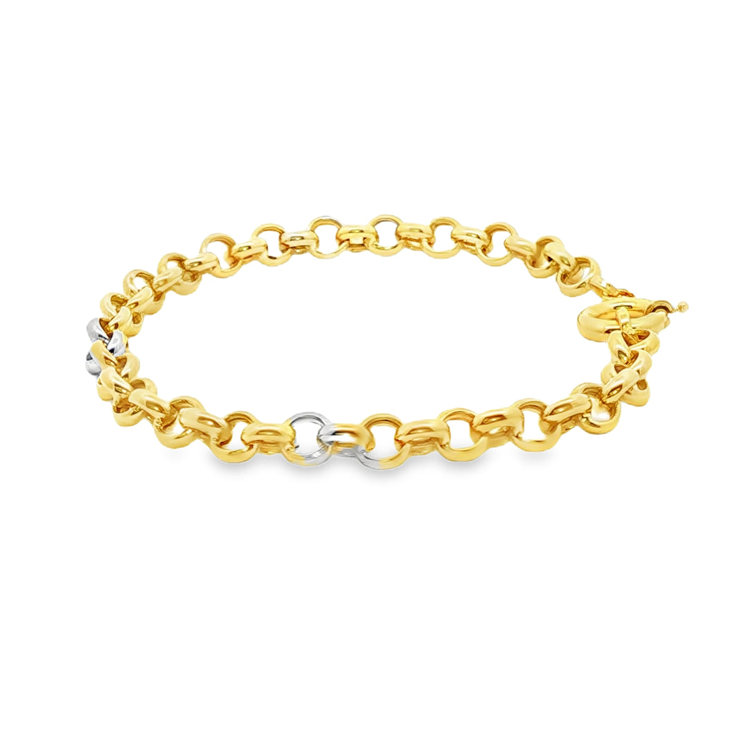 Elegant Yellow Gold Link Chain Bracelet