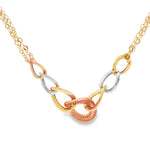 Load image into Gallery viewer, Tri-Gold Necklace with Round Cut CZ