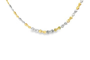 Yellow & White Gold Bow-Motif Chain Necklace