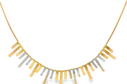 Textured Bar Yellow & White Gold Necklace