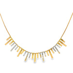 Load image into Gallery viewer, Textured Bar Yellow &amp; White Gold Necklace