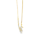 Load image into Gallery viewer, Textured Bar Yellow &amp; White Gold Necklace