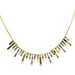 Load image into Gallery viewer, Textured Bar Yellow &amp; White Gold Necklace