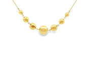 Yellow Gold Graduated Sphere Chain Necklace