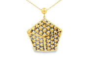 Elegant Yellow Gold Geometric Pendant Chain Necklace