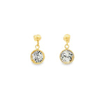 Load image into Gallery viewer, Yellow Gold Dangle Earrings with Brilliant-Cut Crystals