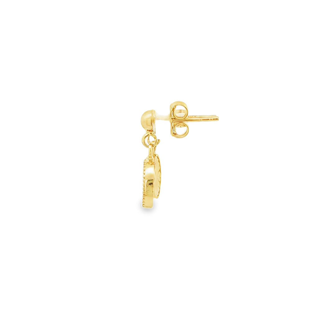 Yellow Gold Dangle Earrings with Brilliant-Cut Crystals