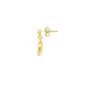 Yellow Gold Dangle Earrings with Brilliant-Cut Crystals