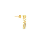 Load image into Gallery viewer, Yellow Gold Dangle Earrings with Brilliant-Cut Crystals
