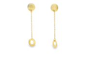 Yellow Gold Dangle Circle Earrings