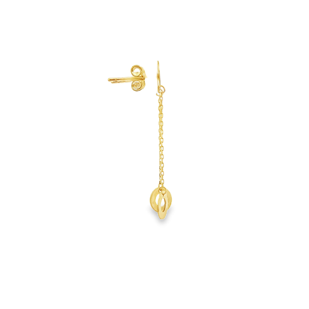 Yellow Gold Dangle Circle Earrings