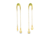 Yellow Gold Modern Teardrop Dangle Earrings