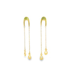 Load image into Gallery viewer, Yellow Gold Modern Teardrop Dangle Earrings