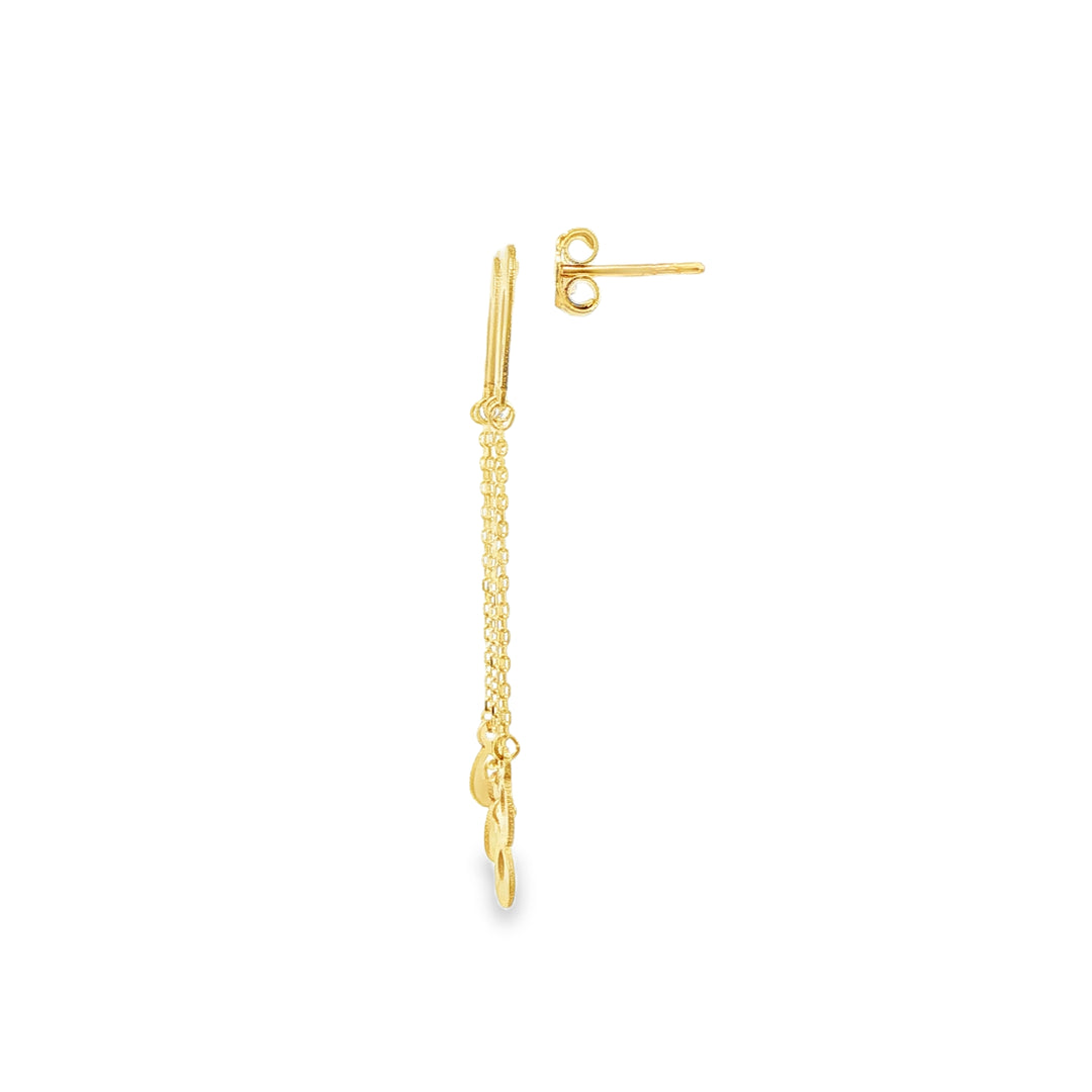 Yellow Gold Modern Teardrop Dangle Earrings