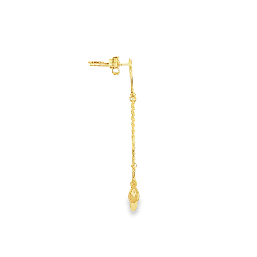 Yellow Gold Modern Teardrop Dangle Earrings