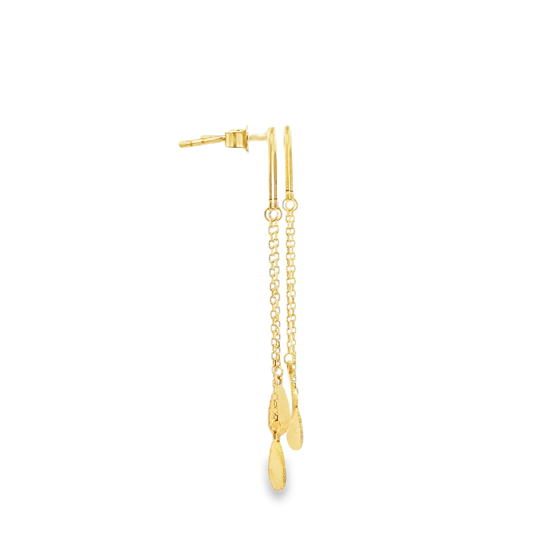 Yellow Gold Teardrop Dangle Earrings