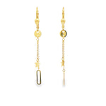 Load image into Gallery viewer, Modern Yellow Gold Dangle Earrings with Geometric Charms