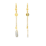 Modern Yellow Gold Dangle Earrings with Geometric Charms