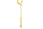 Modern Yellow Gold Dangle Earrings with Geometric Charms