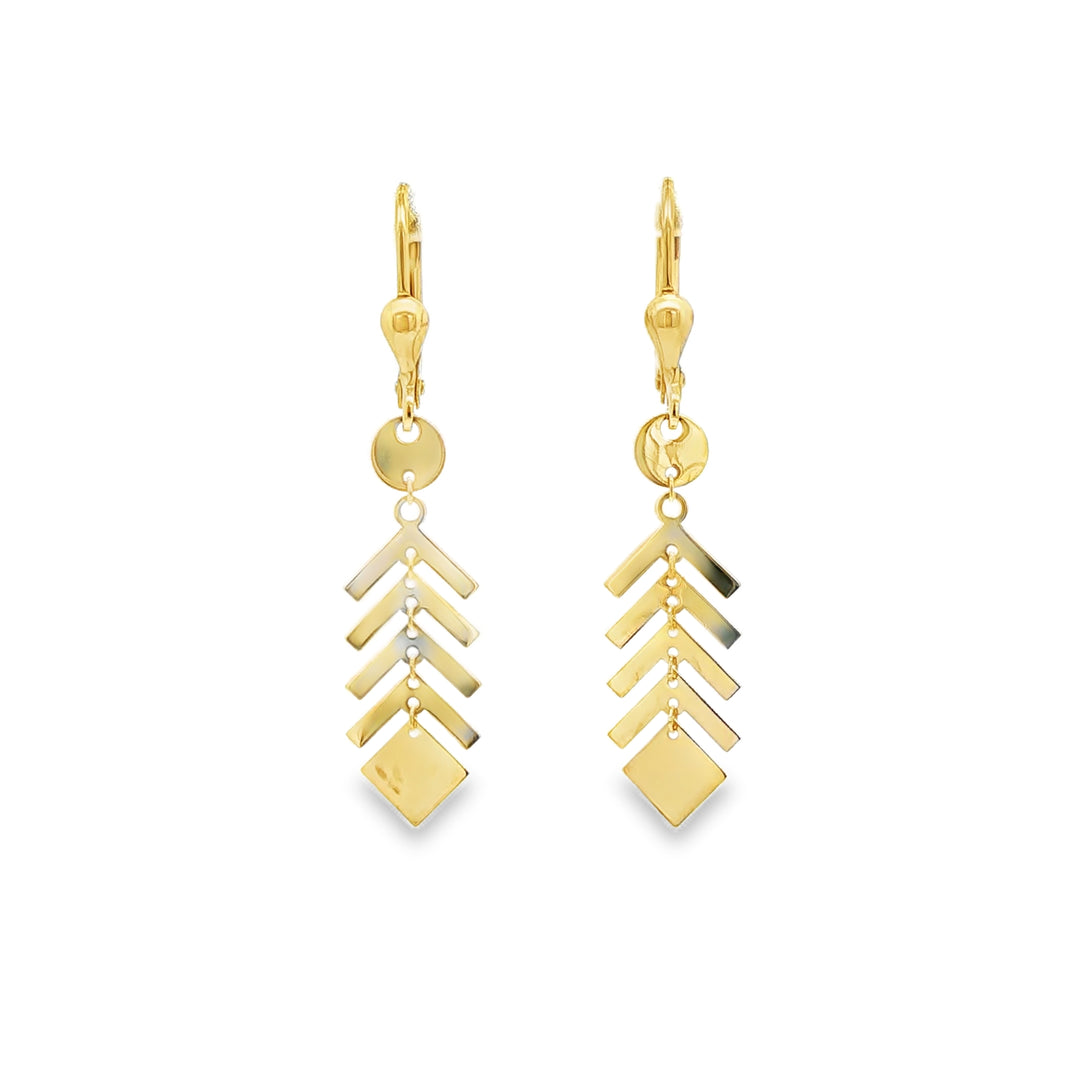 Modern Geometric Yellow Gold Dangle Earrings