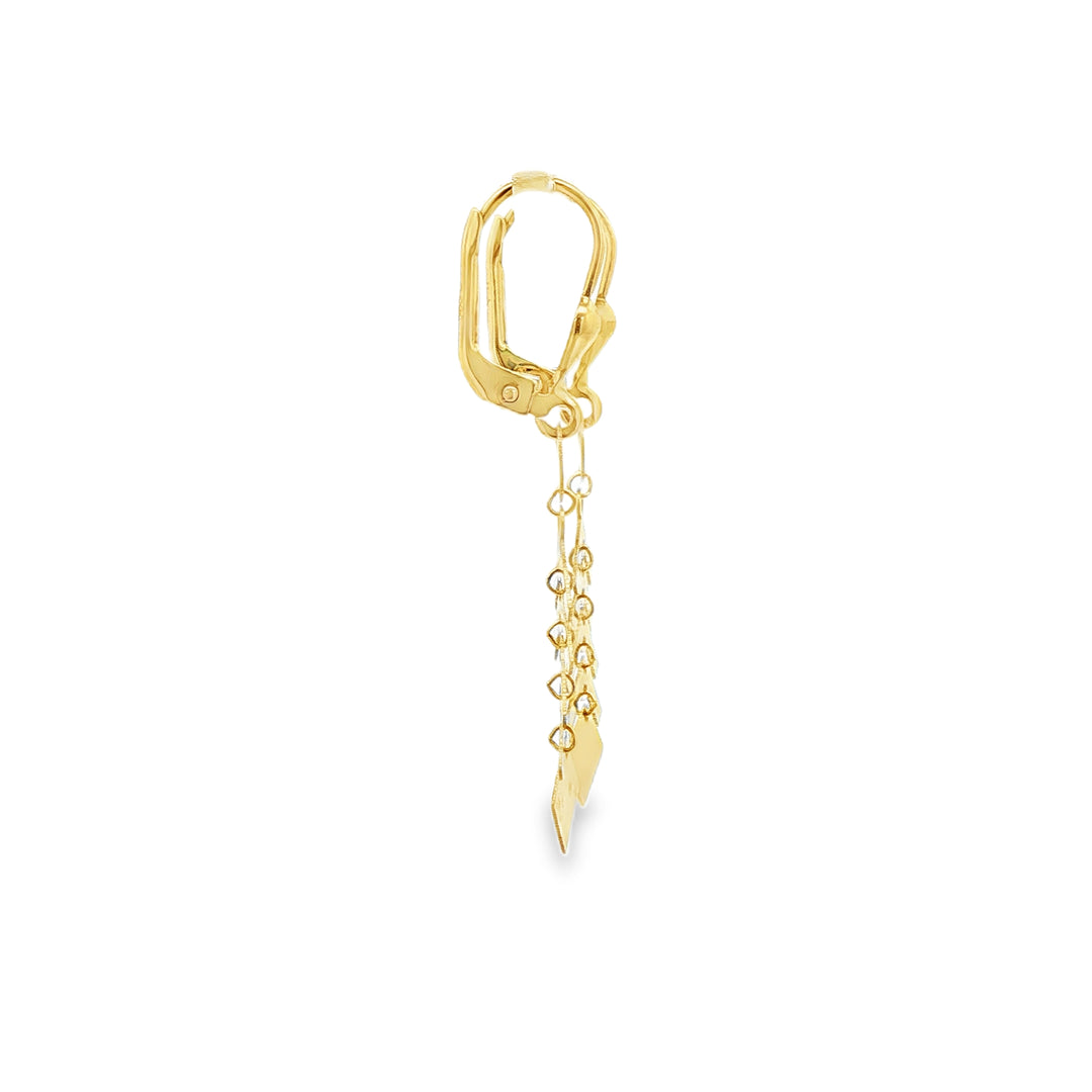 Modern Geometric Yellow Gold Dangle Earrings