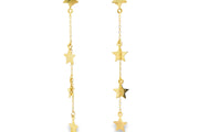 Delicate Yellow Gold Star Dangle Earrings