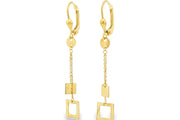 Yellow Gold Geometric Dangle Earrings