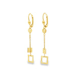 Load image into Gallery viewer, Yellow Gold Geometric Dangle Earrings