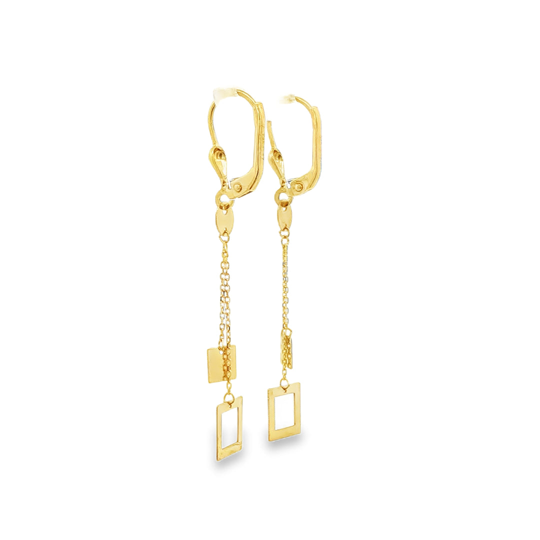 Yellow Gold Geometric Dangle Earrings