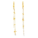 Load image into Gallery viewer, 14k Yellow Gold Dangle Earrings with Cross Charms