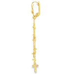 Load image into Gallery viewer, 14k Yellow Gold Dangle Earrings with Cross Charms
