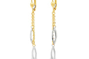 Elegant Yellow Gold Dangle Earrings with Open Marquise Accents
