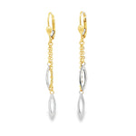 Load image into Gallery viewer, Elegant Yellow Gold Dangle Earrings with Open Marquise Accents
