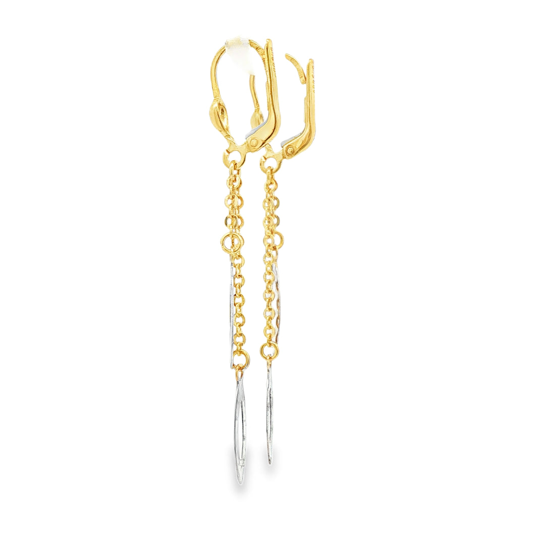 Elegant Yellow Gold Dangle Earrings with Open Marquise Accents