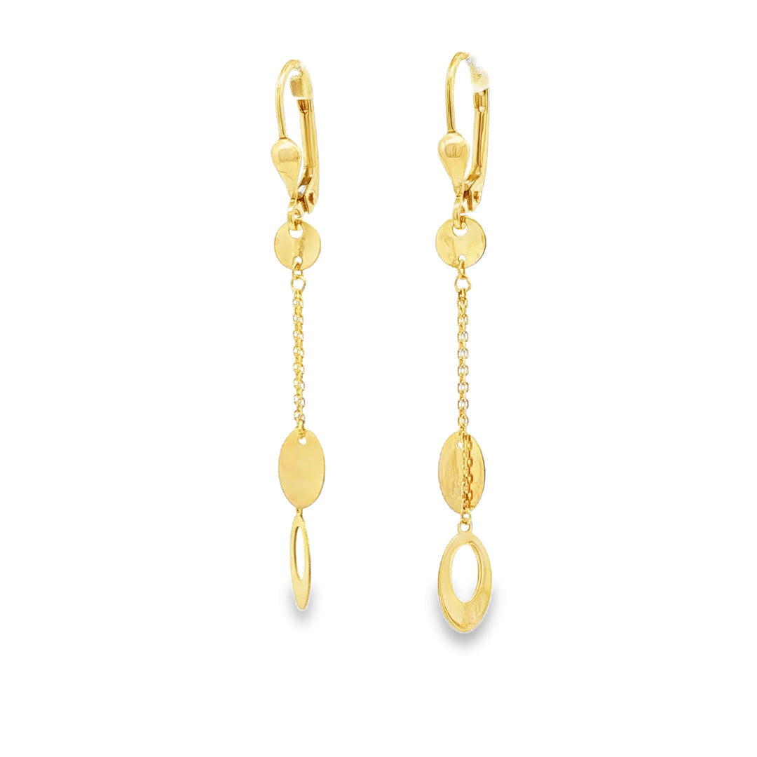 Modern Yellow Gold Geometric Dangle Earrings