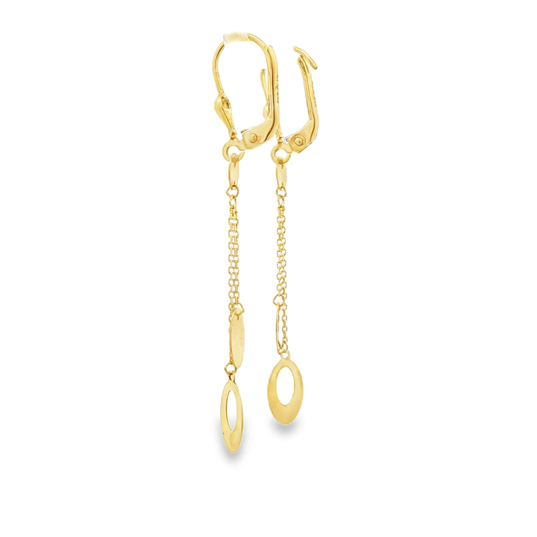 Modern Yellow Gold Geometric Dangle Earrings