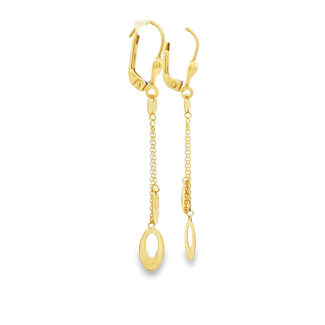 Modern Yellow Gold Geometric Dangle Earrings
