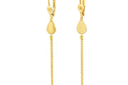 Yellow Gold Teardrop Dangle Earrings