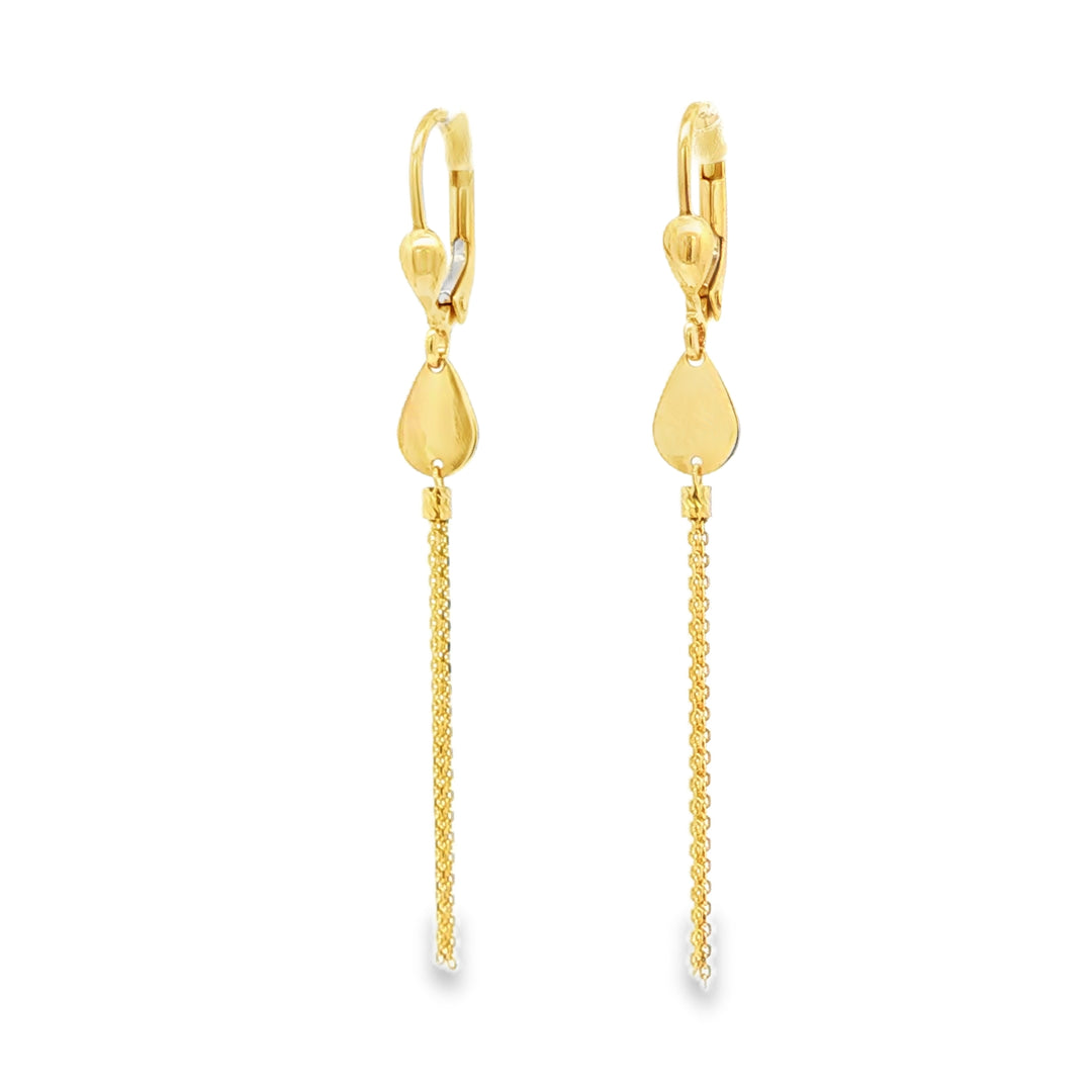Yellow Gold Teardrop Dangle Earrings