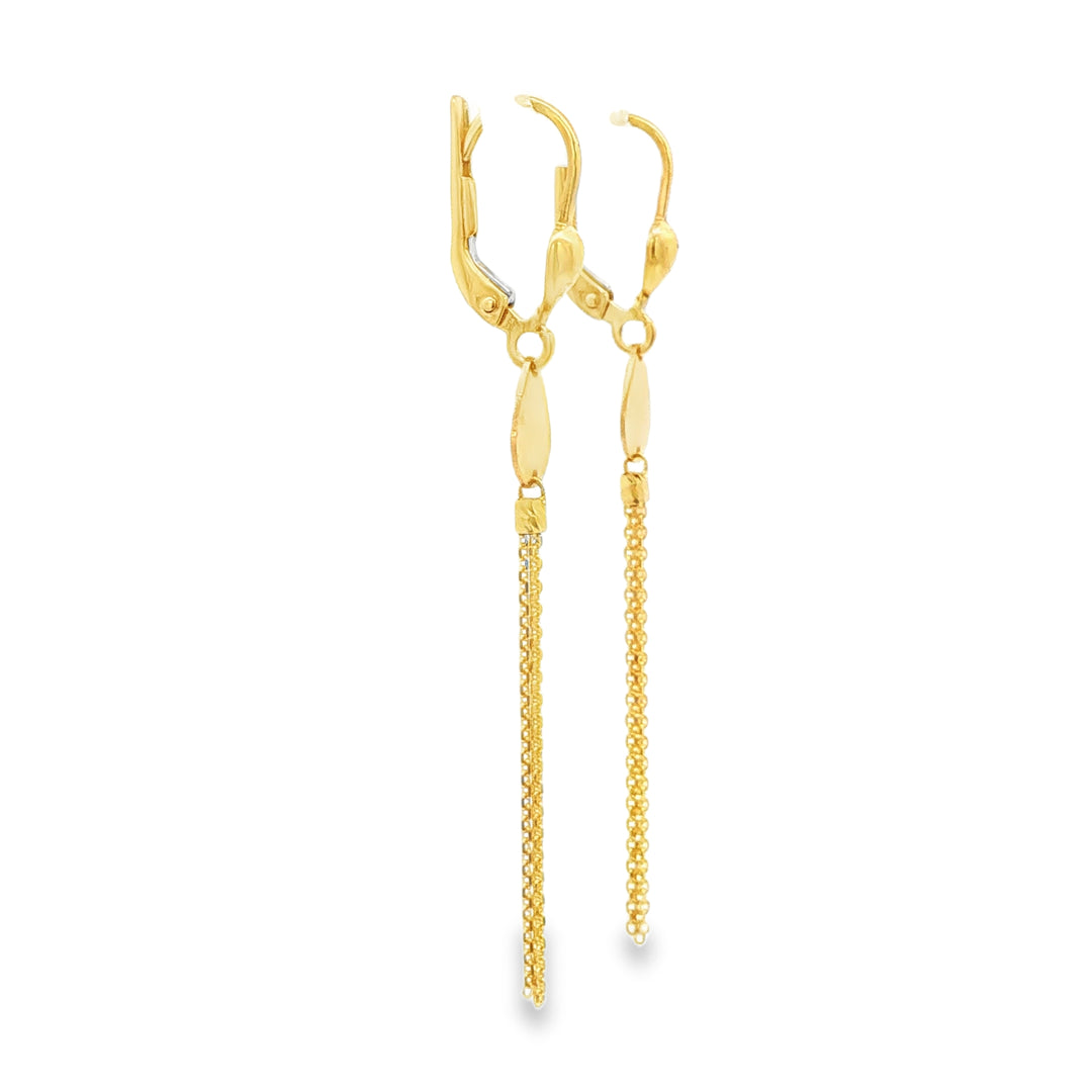 Yellow Gold Teardrop Dangle Earrings