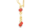 Yellow Gold Dangle Earrings with Brilliant-Cut Garnets