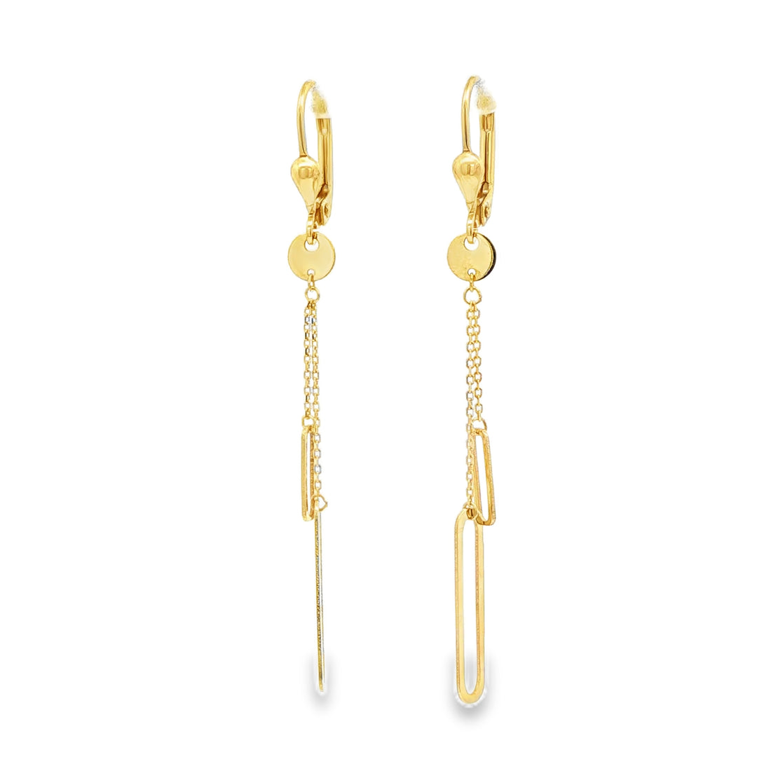 Contemporary Yellow Gold Chain Dangle Earrings