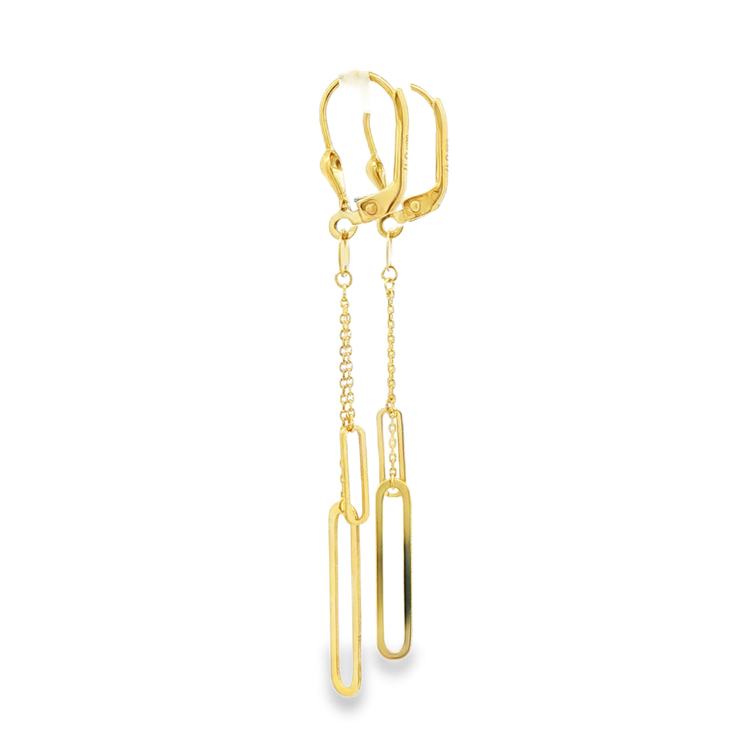 Contemporary Yellow Gold Chain Dangle Earrings