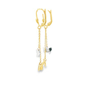 Butterfly Charm Dangle Earrings in Yellow Gold