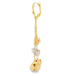 Load image into Gallery viewer, Yellow Gold Geometric Cube Dangle Earrings