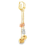 Load image into Gallery viewer, Yellow Gold Geometric Cube Dangle Earrings