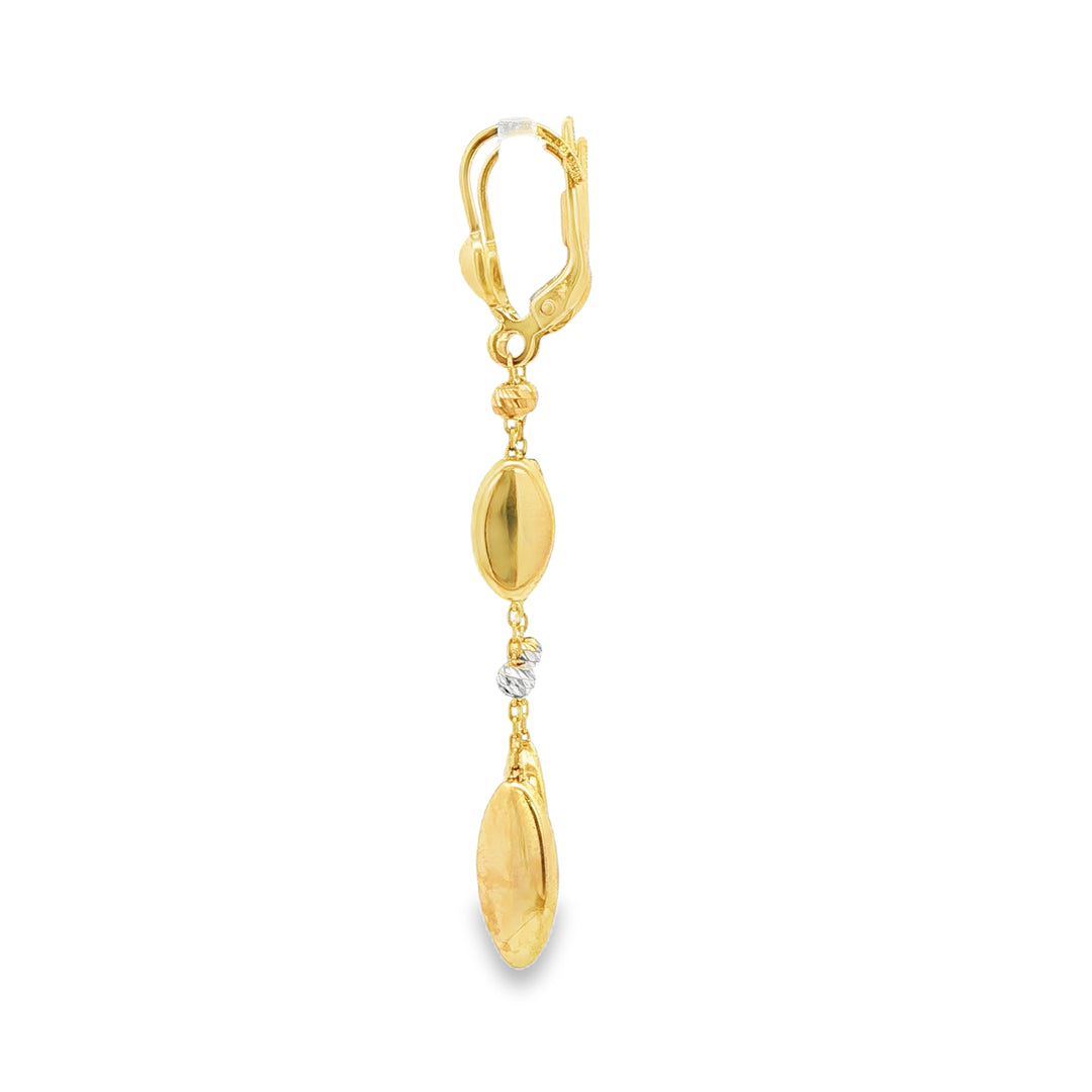 14ct Elegant Yellow Gold Dangle Earrings