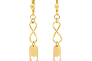 Yellow Gold Infinity Heart Dangle Earrings