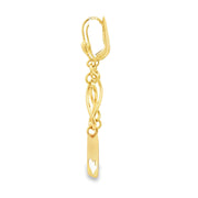 Yellow Gold Infinity Heart Dangle Earrings