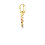Load image into Gallery viewer, Tri-Gold Cross Dangle Earrings